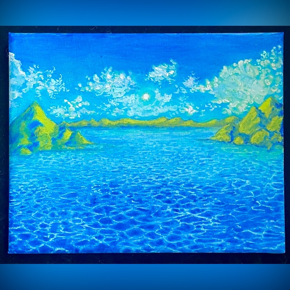 Seaside Serenity Blue Ocean Canvas Wall Art